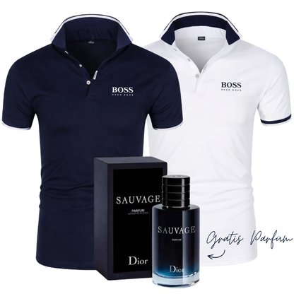 2 für 1 DEAL: 2 Premium Polos + GRATIS Parfum