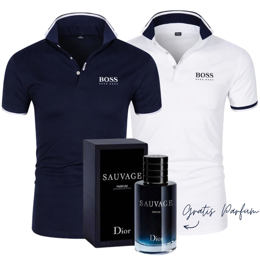 2 für 1 DEAL: 2 Premium Polos + GRATIS Parfum