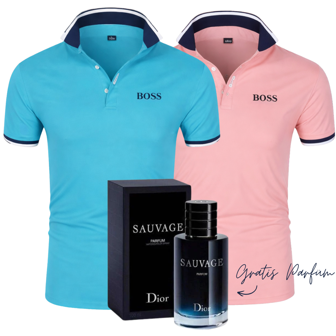 2 für 1 DEAL: 2 Premium Polos + GRATIS Parfum