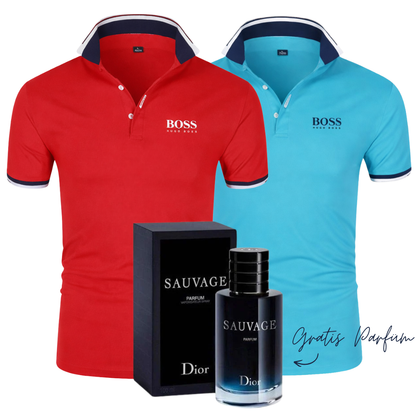 2 für 1 DEAL: 2 Premium Polos + GRATIS Parfum